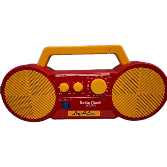 VINTAGE My Song Maker Sing-A-Long Boom Box AM/FM Radio w/ Mic Jack Radio Shack - Picture 1 of 5